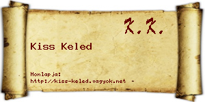 Kiss Keled névjegykártya